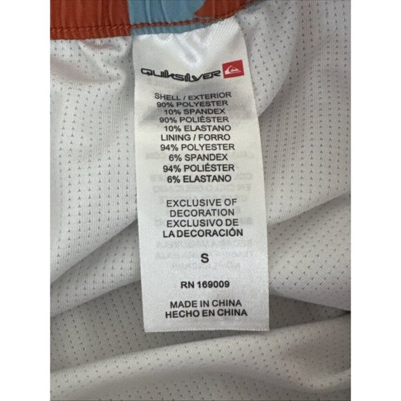 Quiksilver Men's S Brief Lined Board Shorts Hybrid Orange Tropical Inseam 6.5" - Picture 9 of 14